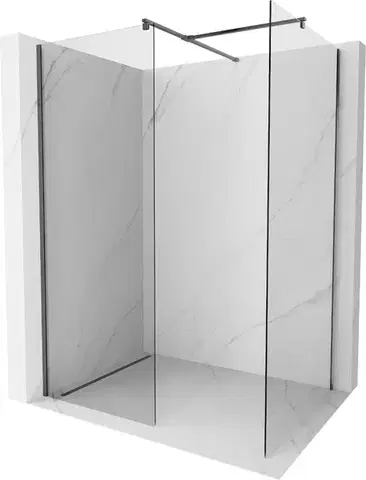 Sprchové dvere MEXEN/S - Kyoto Sprchová zástena WALK-IN 120 x 120, transparent, grafit kartáčovaná 800-120-202-66-00-120