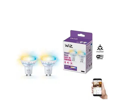 Žiarovky SADA 2x stmievateľné LED žiarovky PAR16 GU10/4,7W/230V 2700-6500K CRI 90 Wi-Fi-WiZ 8720169076709