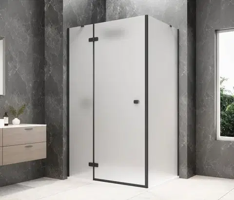 Sprchové dvere POLYSAN - GLOBE BLACK obdĺžniková sprchová zástena 1100x900, matné sklo, ľavá GB1011-3315MLB