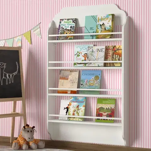 Regály DELUXE MONTESSORI detský regál, biela matná