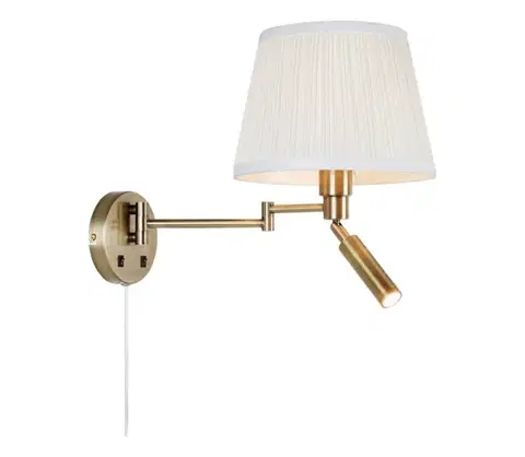 Svietidlá Markslöjd 109017- LED nástenné svietidlo PIVOT 1xE27/40W/230V + LED/4W krémová/mosadz 109017