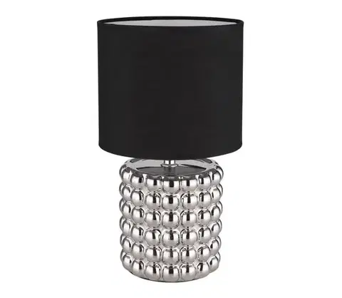 Lampy Globo 21626C - Stolná lampa VALENTINO 1xE14/40W/230V čierna/strieborná 21626C