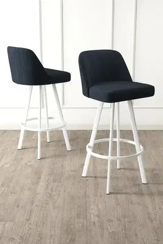 Barové stoličky Bar Stool Set (4 Pieces) Atex - Anthracite, White