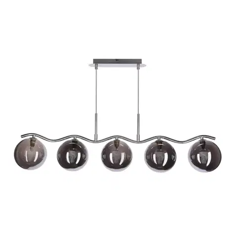 Stropná svetla Stropná závesná lampa UMOS 5x20W G9 chróm grafitové sklenené tienidlo 14 cm moderné svietidlo do obývačky jedálne