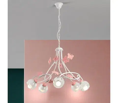 Svietidlá ONLI - Detský luster BUTTERFLY 5xE14/6W/230V 4924/5