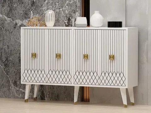 Komody Konzolový stolík Carbın - White, Gold