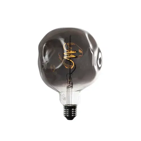LED osvetlenie E27 Stmievateľná LED žiarovka so špirálovým vláknom G125 zrkadlovo strieborná 4W 75 lm 1800K