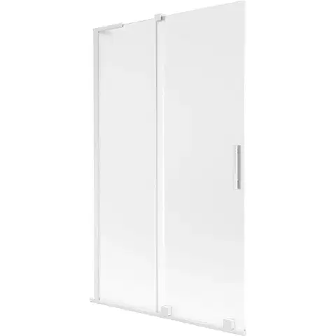 Sprchové dvere MEXEN/S - Velar L dvojkrídlová posuvná vaňová zástena 110 x 150, dekor, biela 896-110-003-31-20