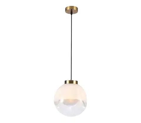 Svietidlá Viokef Lighting Závesný luster VANA na lanku 1xE27/40W/230V biela/zlatá 4313600