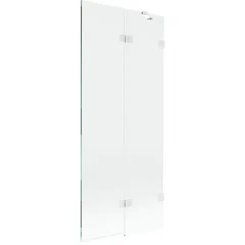 Sprchové dvere MEXEN/S - Lunar vaňová zástena 2-krídlová pravá 80 x 150, transparent, biela 897-080-100-20-00-P