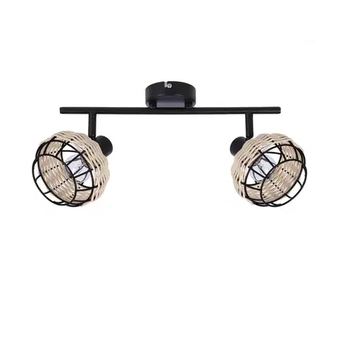 Stropná svetla Juicy lampa sufitowa listwa czarny 2x40W E14 klosz czarny