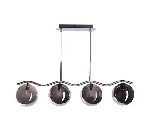 Svietidlá  Závesný luster na lankách LUMOS 4xG9/20W/230V dymovo čierny 34-44266