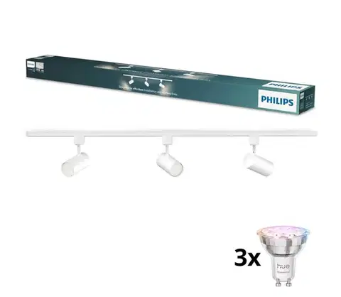 Svietidlá Philips-LED stmievateľné bodové svietidlo do lištového systému EASYLINK HUE 3xGU10/4,7 W/230 V 1 m biela P7612+3xP7029