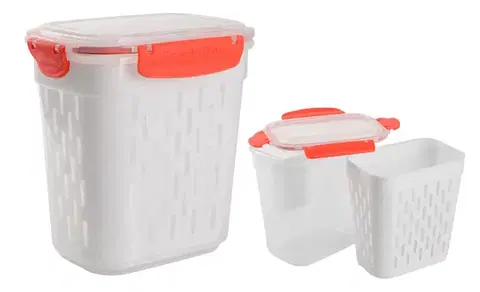 Dózy na potraviny MAKRO - Dóza 2l s cedníkom a vekom s klipmi