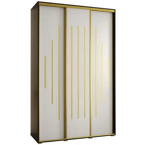 Šatníkové skrine Skriňa 45 Canaris 12 170 čierna/biela/gold