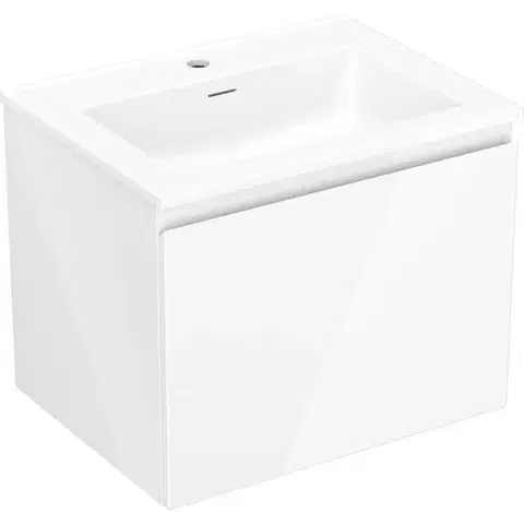 Kúpeľňový nábytok MEXEN/S - Orio kúpeľňová skrinka 60 cm s umývadlom Otis, 1 šuplík, biela lesk 91A10-06047-1-BF00-W18M00