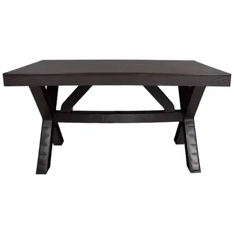 Záhradné stoly Stôl Rustic hnedý 80x140 cm
