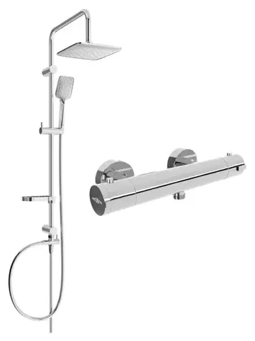 Sprchy a sprchové panely MEXEN/S - Sven sprchový stĺp vrátane sprchovej termostatickej batérie Kai, chróm 77100262-00