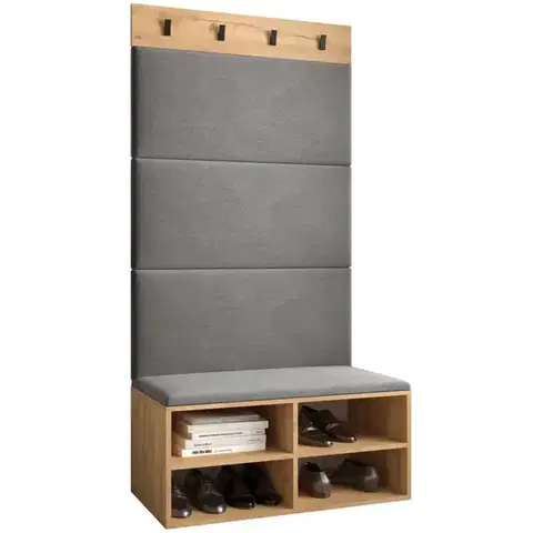 Spálňové šatníkové skrine Predsieňový nábytok Miro dub craft panel sivý