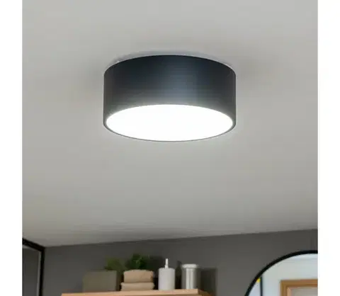 Svietidlá BRILAGI - Kúpeľňové stropné svietidlo POOL 2xE27/15W/230V priemer 30 cm IP54 čierna FG-R300-E27-BLK