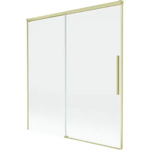 Sprchové dvere MEXEN/S - Rox vaňová zástena 2-krídlová posuvná 150 x 150, transparent, zlatá kartáčovaná 8C9-150-001-55-00
