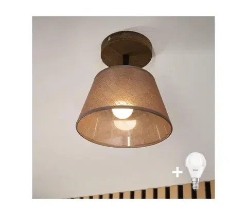 Svietidlá BRILAGI - LED  Prisadený luster ANTHONY 1xE14/60W/230V dub orech/hnedá 8590828610540