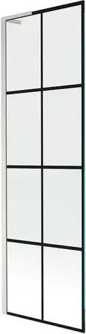 Sprchové dvere MEXEN/S - Next L vaňová zástena FIX 60 x 150, čierna vzor, nikel kartáčovaná 895-060-000-03-77-97