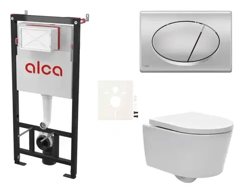 Záchody Cenově zvýhodněný závěsný WC set Alca do lehkých stěn / předstěnová montáž + WC SAT Brevis SIKOASW3 SIKOASW3