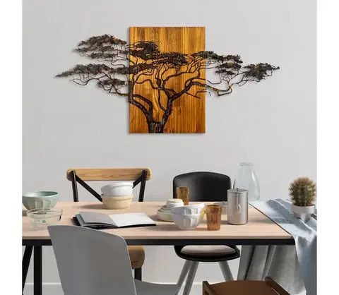 Obrazy  Nástenná dekorácia 144x70 cm strom drevo/kov 899SKL2671