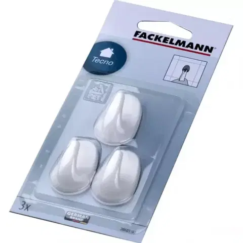 Vešiaky a háčiky na stenu Háčiky biele 4 cm, 3 ks 20601