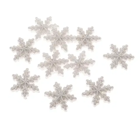 Vianočné dekorácie Súprava vianočných ozdôb Snehová vločka, 12 ks, polyresin