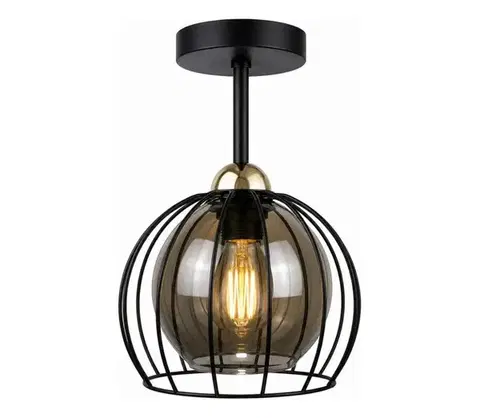 Svietidlá Keter Lighting Prisadený luster SOLO BLACK 1xE27/60W/230V čierna/zlatá 1492