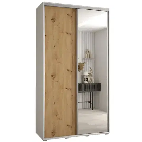 Šatníkové skrine Skriňa 45 Canaris 3 120 biela/artisan/silver