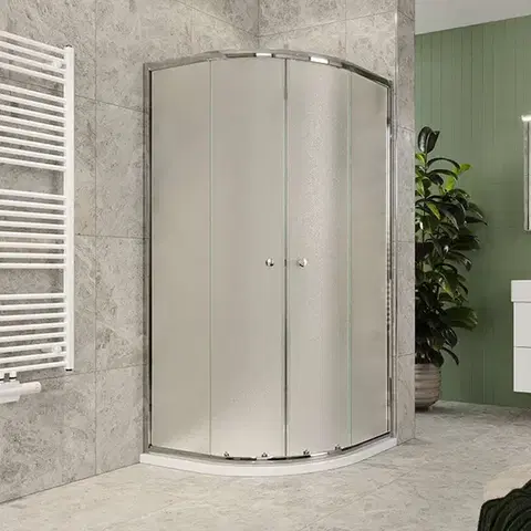Sprchovacie kúty Mereo Sprchovací kút, Kora Lite, štvrťkruh, R 550, zasúvací, 90x90 cm, chróm ALU, sklo Grape CK35131Z