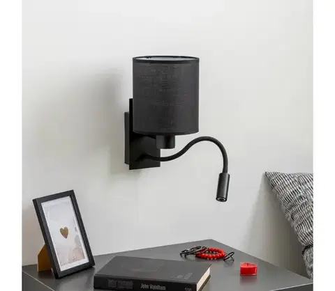 Svietidlá Brilagi - LED Nástenná lampa NUBILA 1xE27/25W/230V + LED/3W čierna BG1558+BG1581