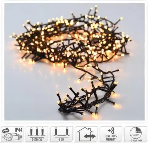 Vianočné osvetlenie Kinekus Svetlo vianočné 1200 LED extra teplé biele, s časovačom, s funkciami, na 300 cm stromček, vonkajšie/vnútorné