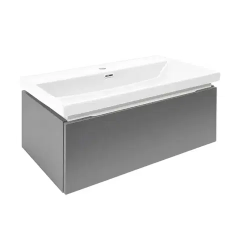 Kúpeľňový nábytok Kúpeľňová skrinka s umývadlom SAT Feel 80x30x44, 8 cm antracit mat SATFEEL80ANTU4 SATFEEL80ANTU4