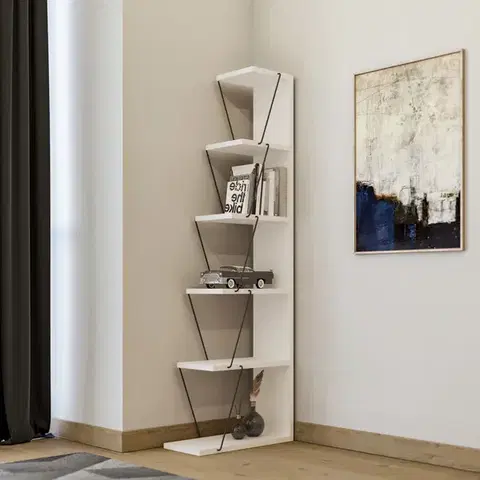 Regály ANTS policový regál, biela/čierna
