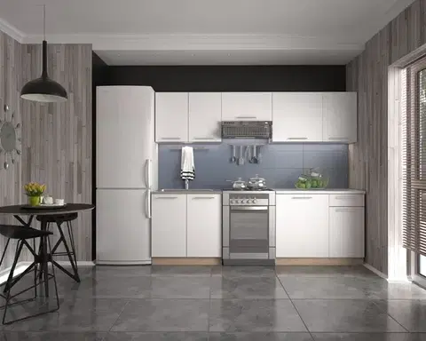 Kuchynské linky HALMAR Daria 240 kuchyňa biela / dub sonoma