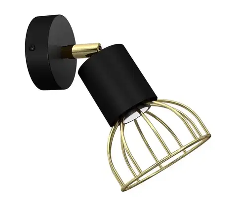 Svietidlá  Nástenné bodové svietidlo DANTE 1xGU10/25W/230V čierna/zlatá MLP7245