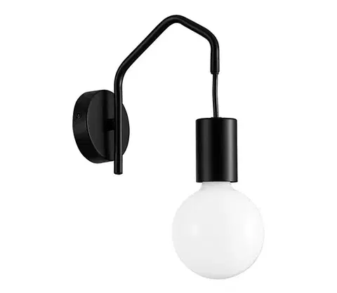 Svietidlá  Nástenná lampa BASSO 1xE27/40W/230V čierna 21-70999