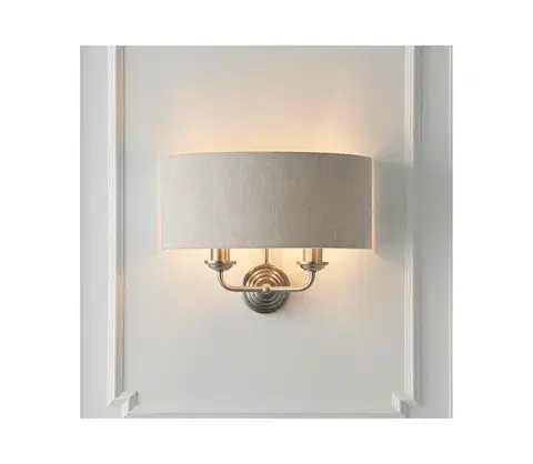 Svietidlá Endon 94403 - Nástenné svietidlo HIGHCLERE 2xE14/40W/230V šedá/matný chróm 94403