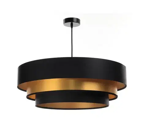Svietidlá  Luster na lanku TRINITI 1xE27/60W/230V čierna/zlatá 050-088-60