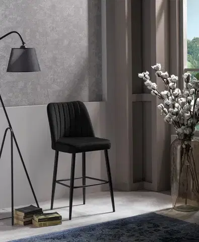Barové stoličky Bar Stool Set (2 Pieces) Vento - Black
