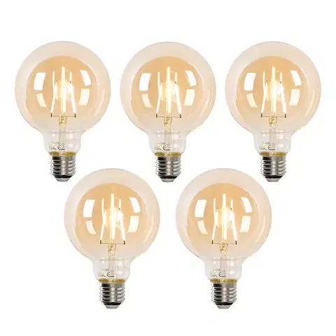 LED osvetlenie Sada 5 stmievateľných LED žiaroviek E27 G95 4,9W 320 lm 2500K
