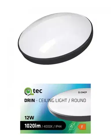 LED stropnice Stropná lampa QTEC 12W 4000K čierna