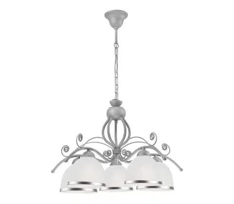 Svietidlá  Luster na reťazi RETRO II 5xE27/60W/230V strieborný LM 5.51/srebrny