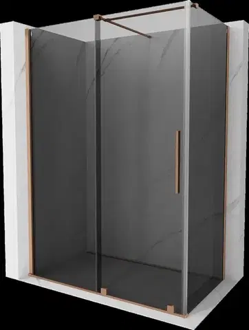 Sprchovacie kúty MEXEN/S - Velár sprchovací kút, posuvné dvere 160 x 85, grafit, meď kartáčovaná 871-160-085-41-65