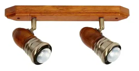 Stropná svetla Stropné svietidlo Parteo 2X40W E14 R50 tmavá patina dreva