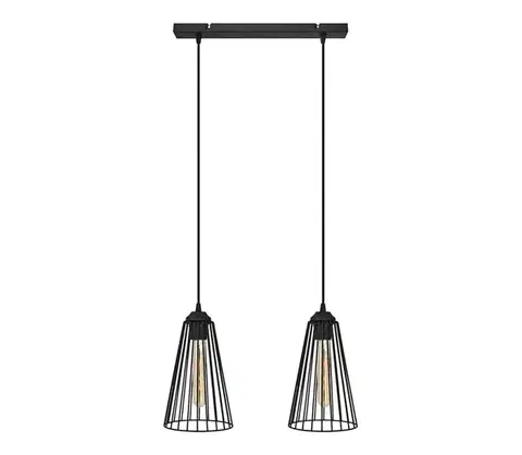 Svietidlá  Luster na lanku TORRI 2xE27/15W/230V čierna W-L 1344/2 BK-B
